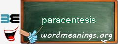 WordMeaning blackboard for paracentesis